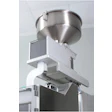 Stainless steel industrial machine with conical hopper and white control unit