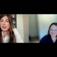 Two people in a video conference, one in white shirt, one wearing blue