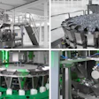 Industrial food packaging machinery with multihead weigher and rotary filling system