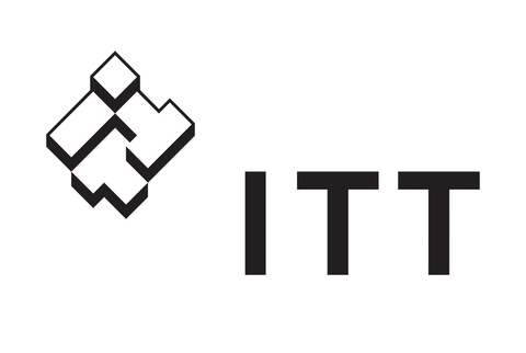 ITT corporate logo with geometric abstract symbol and black letters