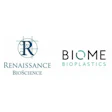 Renaissance BioScience and Biome Bioplastics corporate logos in blue and teal