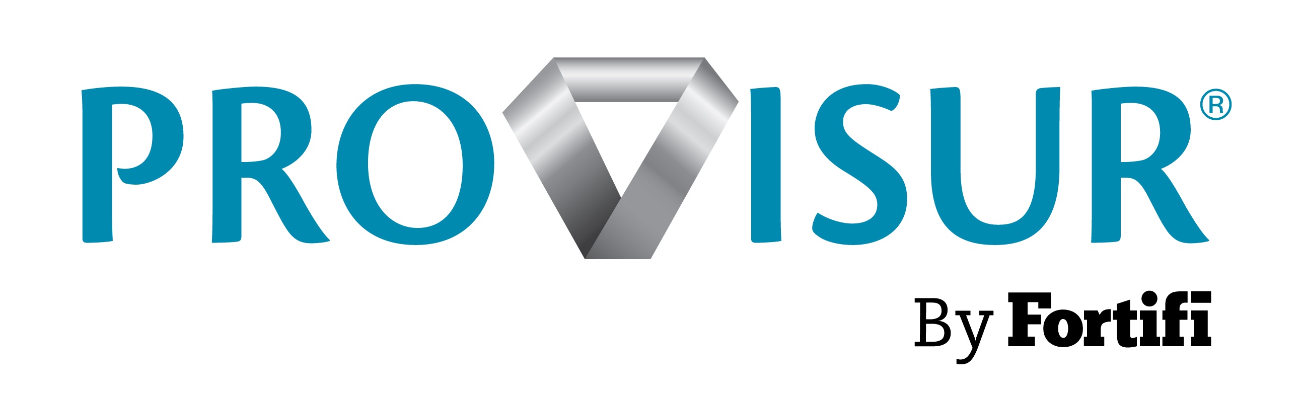 Provisur by Fortifi corporate logo with metallic geometric symbol