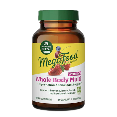 MegaFood's amber glass bottles protect tablets and capsules from light degradation and preserve nutrient potency.