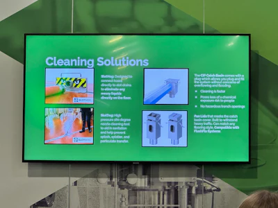 Digital presentation slide showcasing industrial cleaning solutions and equipment details