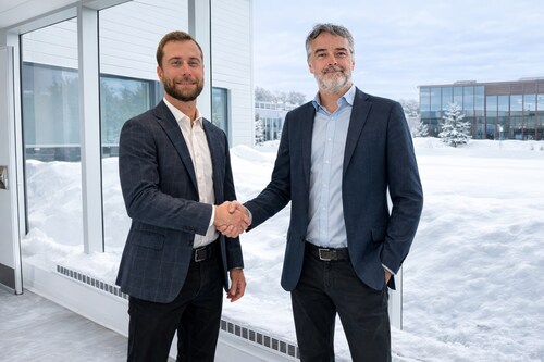 Alexandre Clarizio, CEO and Founder of Kaster Technologies, Louis Roy, CEO and Founder of OPTEL. (CNW Group/Optel Group)