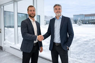 Alexandre Clarizio, CEO and Founder of Kaster Technologies, Louis Roy, CEO and Founder of OPTEL. (CNW Group/Optel Group)