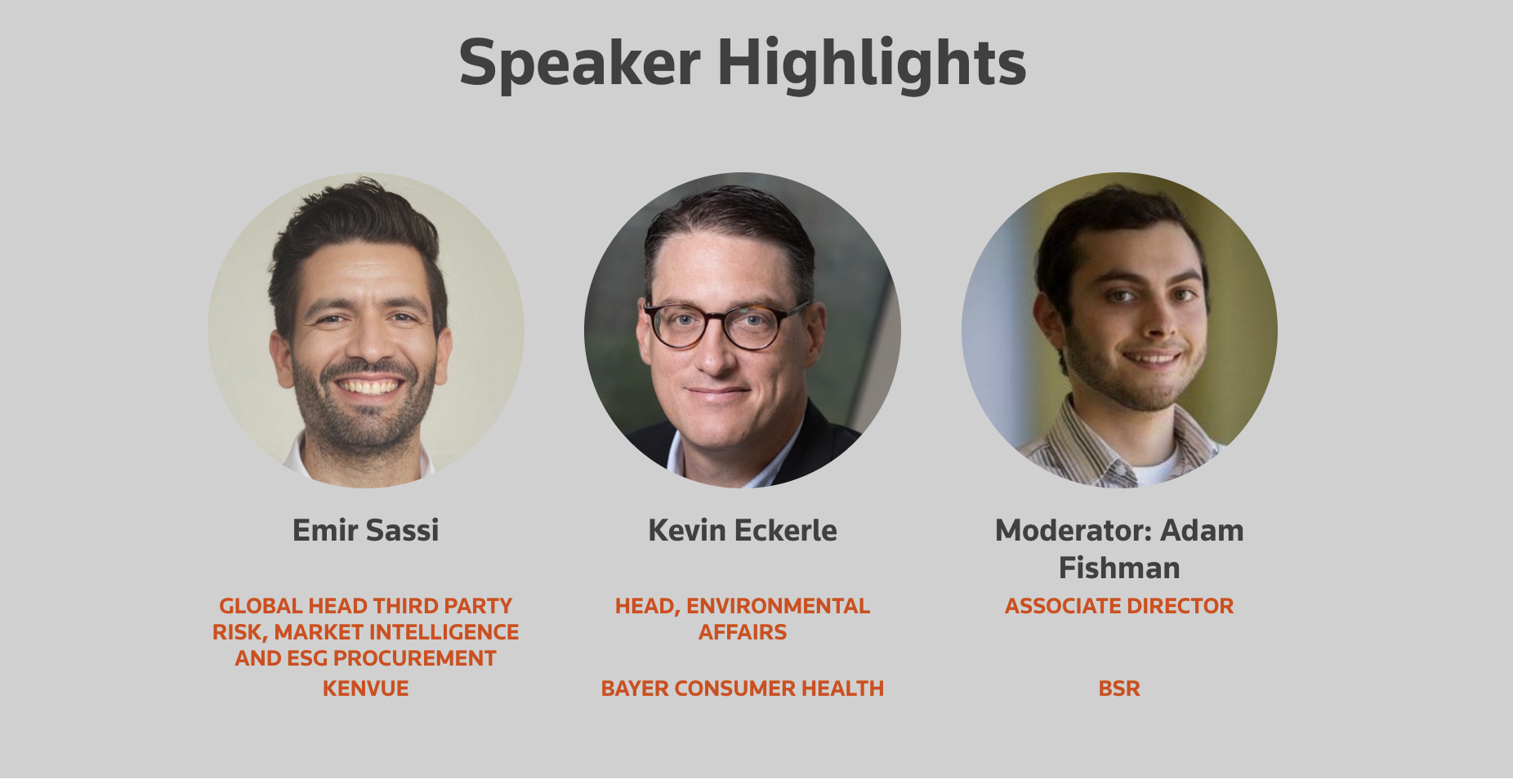 Scaling Supply Chain Sustainability Through Cross Functional Alignment: A panelist discussion with industry experts.