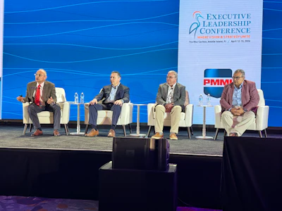 Jorge Izquierdo, PMMI, moderated an ELC discussion on how companies are operationalizing AI with Rob Cartia, ProMach; Dave Navin, Spee-Dee Packaging Machinery; and Eddy Saad, Microsoft.