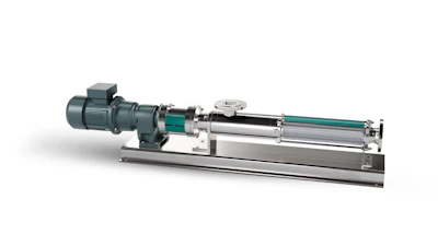 Industrial progressive cavity pump with electric motor and stainless steel components