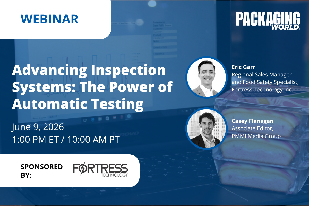 Webinar promotional banner for 'Advancing Inspection Systems: The Power of Automatic Testing' featuring speakers Eric Garr and Casey Flanagan, scheduled June 9, 2026, sponsored by Fortress Technology.