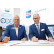 Jim Pittas (left), president and CEO of PMMI, The Association for Packaging and Processing Technologies, and Thomas Dohse, director of interpack.
