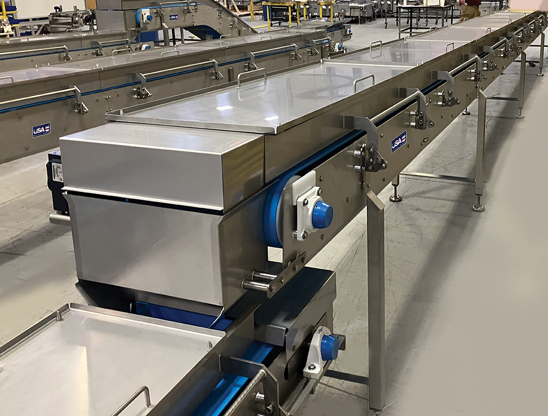 50 Yards Raw Snack Food Transport By Multi Conveyor Digital