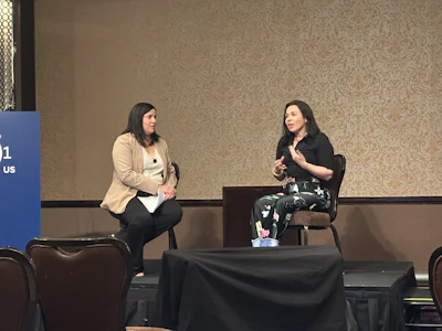 Norma Crockett, GS1 US (left) and LC Ede, Sysco Corporation (right) at GS1 connects this week in Las Vegas.