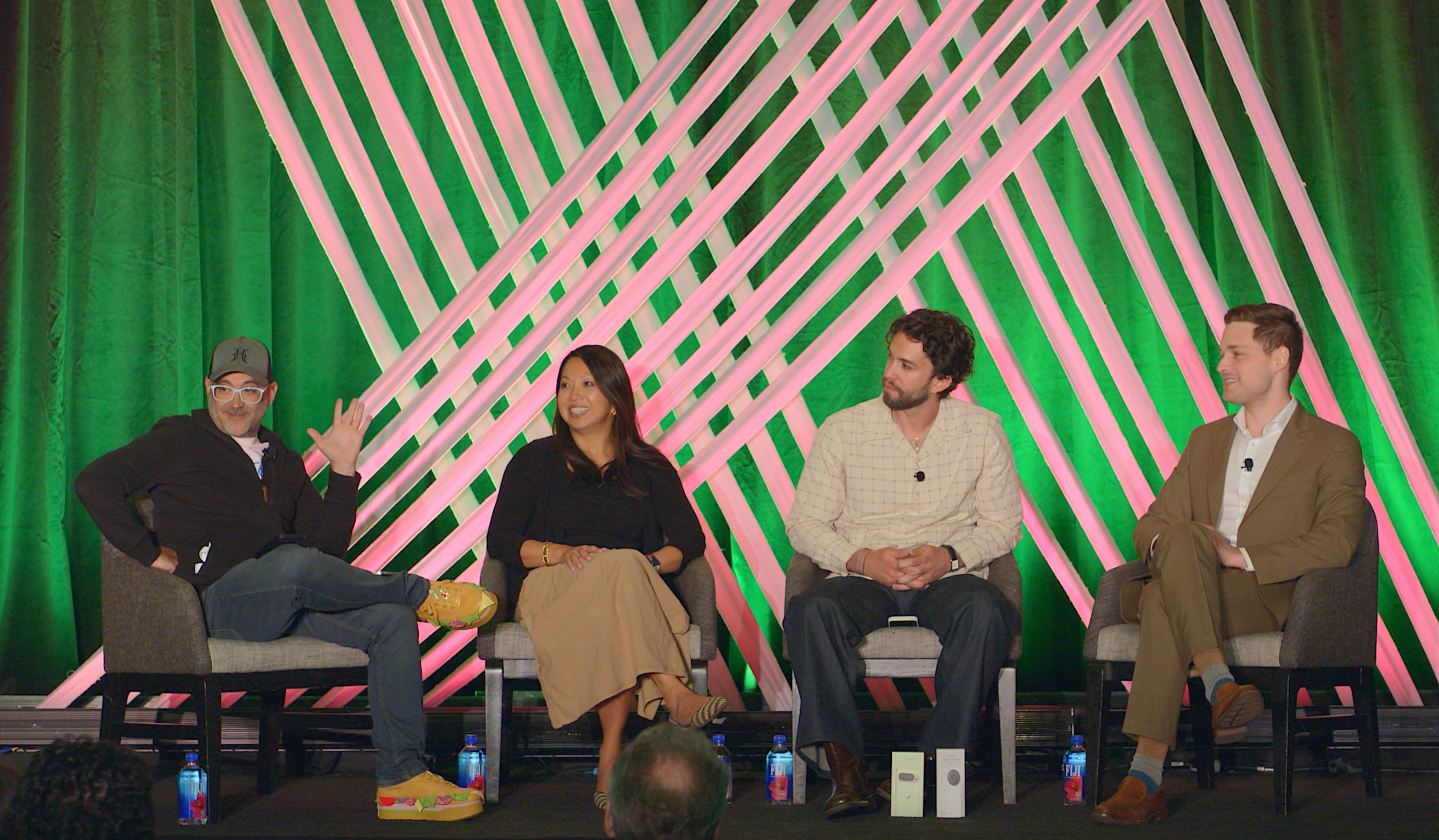 From l. to r., Moderator Brent Lindberg, head of curiosity, Fuseneo; Kerri Clark, VP of packaging R&D, Mars Inc.; Joey Giacomini, packaging design engineer lead, Google; and Eric Bell, principal packaging scientist, Nestlé