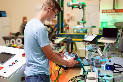 Students at high schools and vocational colleges partnered with ROOTS Education learn through practical machine installations similar to the workstations they will encounter in their careers.