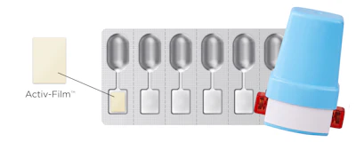 Conceptual illustration of Blister Packaging Design with Activ-Film material with accompanying capsule-based DPI device.