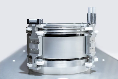 Stainless steel laboratory autoclave or pressure vessel with control panels and transparent dome lid