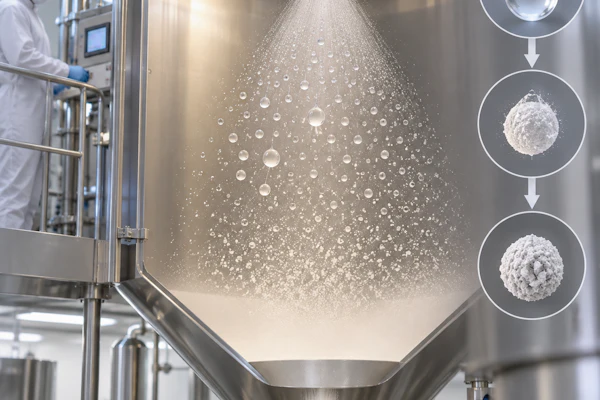 Producing a powder capable of providing high performance requires tight control over its physical structure. To keep that performance and scale operations, Catalent utilizes spray drying.