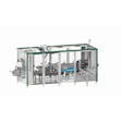 Rychiber industrial packaging machine with green frame and transparent enclosure showing internal mechanical components