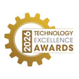 2026 Technology Excellence Awards gold gear badge logo