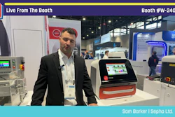Professional presenting packaging equipment at Pack Expo booth W-24060 trade show