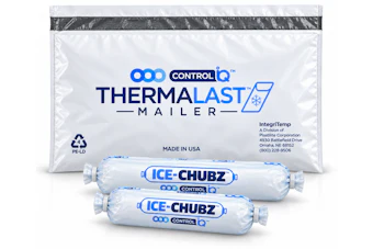 ThermaLast Mailer thermal shipping box with two Ice-Chubz cooling gel packs for temperature-controlled delivery