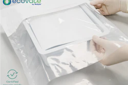 Hands opening Ecovate certified recyclable white packaging material by Nolipak