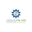 Through The Line Packaging & Processing Podcast logo with blue gear symbol and green accents