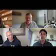 Five people in a video conference call displayed in a grid layout on a black background