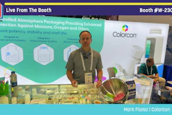 Mark Florez from Colorcon presents controlled atmosphere packaging solutions at Pack Expo booth W-23070